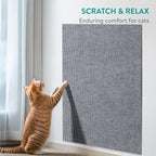 Navaris Scratch Mat Roll - Adhesive DIY Climbing Cat Scratcher for Furniture - Cut to Fit Cat Couch & Wall Scratchers for Indoor Cats - Self-Adhesive Scratching Carpet Pad - Gray