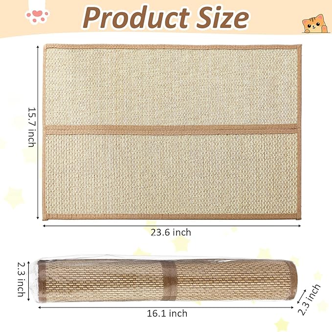 Newwiee 2 Pcs 23.6 x 15.7 Inch Couch Cat Scratch Protector Sofa Cat Scratching Mat with Helical Nails, Protector Pads for Pet Indoor Furniture Sofa Couch Covers Carpet