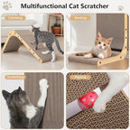 Cat Scratcher, 26.7 L Shape Cat Scratch Pad Wall Mounted, Cat Scratching Cardboard for Indoor Cats
