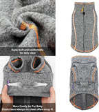 cyeollo Dog Sweater Coat Fleece Jacket Dog Clothes Reflective Zip Up Jackets with Dual D Ring Warm Winter Coat for Small Dogs, Grey Medium