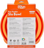 Outward Hound Fun Feeder Slo Bowl – Large 4‑Cup Capacity,Slow Feeding,Medium to Large Dogs,Non‑Slip,Orange,Swirl Pattern,(Pack of 6)