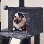 Yaheetech Cat Tree for Indoor Pets, 36in Tower Condo w/Extra Large Perch, Scratching Posts, Board, Dangling Ball, Play Structure for Kittens & Adult Cats