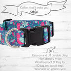 Lucky Love Dog Wide Dog Collar - Adjustable, Durable, Soft Webbing, & Comfortable 1.5 inch Wide Collar for Dogs Male and Female with Strong Buckle - Carriebelle, X-Large