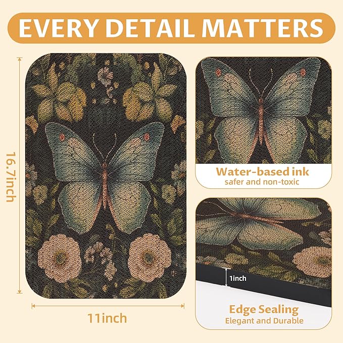 2 Pack Art Cat Scratcher, Wall-Mountable Cat Scratch Pad, Cat Wall Scratcher 16.7x11x1 Inch Cat Scratching Board for Indoor Cats Toy(Butterfly &Peacock)