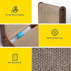 FluffyDream Cat Scratcher Cardboard, Scratching Pad House Bed Furniture Protector, Infinity Shape (Wood, L-Shaped)