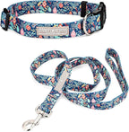 Lucky Love Dog - Adjustable Collar and Leash Set with Easy Click Buckle for Medium Dogs, Durable, & Comfortable Collar for Male & Female Dogs, Puppies & Adult - Sweet Holiday Combo, Medium