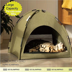 FURRYTAIL Cat Bed for Indoor Cats, Cat Houses, pet beds for cat and Small Dogs,Cat Tent, Kitten Bed, Cat Hut, Cat Cave with Removable Washable (Beige)