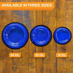 Neater Pet Brands - Outdoor Camping Style Pet Bowl - Enamel Ware Blue Black Granite Colors - Dog Cat No Tip Skid Bowls (32 oz, Blue)