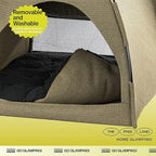FURRYTAIL Cat Bed for Indoor Cats, Cat Houses, pet beds for cat and Small Dogs,Cat Tent, Kitten Bed, Cat Hut, Cat Cave with Removable Washable (Beige)