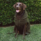 Tuff Pupper Fleece Dog Hoodie Sweater | Teddy Sherpa Outer & Soft Polar Fleece Lining | Adjustable Fit Winter Coat with Hood, Leash Hole, Ribbed Cuffs | For Small Medium Large XL XXL Dogs (Olive, XXL)
