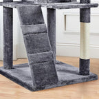 Topeakmart Cat Tree, 80-Inch Cat Tower for Indoor Cats, Multi-Level Cat Condo with Scratching Posts, Padded Perches and Ladder, Cat Stand House Furniture, Dark Gray