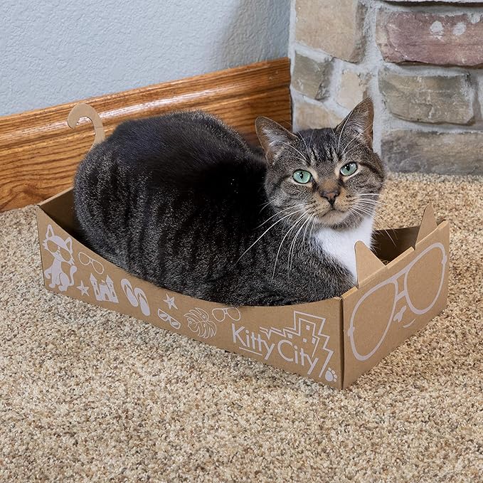 Kitty City Deluxe Cat Toy Box, Brown