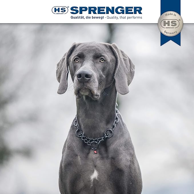 Herm Sprenger – Black Stainless Steel Fur Saver Dog Collar – Medium Link – Professional Training Collar – Assembly Chain – Correction Slip Chain – Made in Germany (24 inches (60 cm))