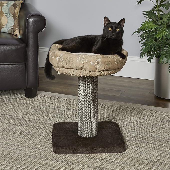 Midwest Homes for Pets 21.86-Inch Feline Nuvo Terrace Fashionable Cat Tree with Removable Lounging Cat Bed, Brown & Tan (139T-TN)