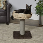 Midwest Homes for Pets 21.86-Inch Feline Nuvo Terrace Fashionable Cat Tree with Removable Lounging Cat Bed, Brown & Tan (139T-TN)