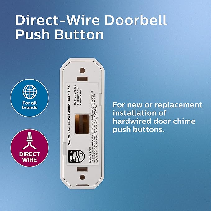 Philips, White, Philips Direct Wire Push, DIY, Fix Broken Doorbell Buttons, DES4111R/27