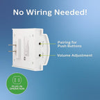 Philips Wireless Doorbell Kit, Plug-In Reciever, 2 Push Buttons, 8 Melodies, 4 Volume Levels, 150 Ft Range, White, DES2280W/27