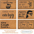 MAINEVENT Ding Dong Doorbell Door Mat 30x17 Inch, Doorbell Broken Welcome Mat for Covered Outdoor Area, Door Bell Broken Yell Ding Dong Doormat, Coir Welcome Rug Funny