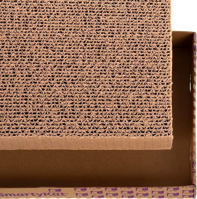 SmartyKat Super Scratcher+ Double Wide with Catnip Infusion Technology Corrugate Cat Scratch Pad, Reversible