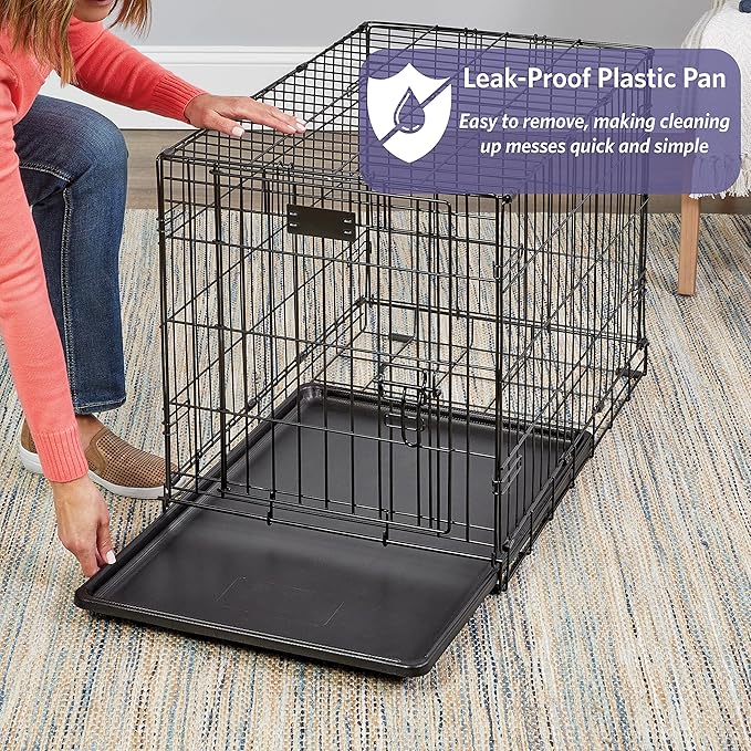 MidWest Homes for Pets 18-Inch iCrate for Tiny Breeds, Up to 10 lbs, Single Door Folding Dog Crate with Divider Panel, Leak-Proof Tray & Secure Latch, Portable, Durable & Easy to Assemble