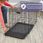 MidWest Homes for Pets 48-Inch iCrate for Extra-Large Breeds, 90-110 lbs, Single Door Folding Dog Crate with Divider Panel, Leak-Proof Tray & Secure Latches, Portable, Durable & Easy to Assemble