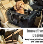 Pet Travel Carrier Soft Sided Portable Bag for Cats, Small Dogs, Kittens or Puppies, Collapsible, Durable, Airline Approved, Travel Friendly (Black Regular)