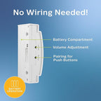 Philips Wireless Doorbell Kit, Battery-Operated Reciever, 1 Push Button, 2 Melodies, 4 Volume Levels, 150 Ft Range, White, DES1120W/27