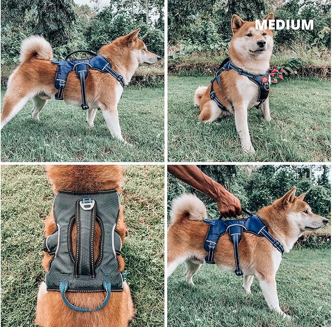 Tuff Pupper Escape Proof No Escape Dog Harness | 5 Point Adjustable Fit Harness for Dogs | Padded Dog Harnesses | Handle Dog Lift Harnesses