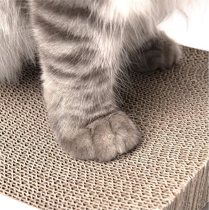 Cat Scratcher, Heavy Duty Scratch Pad, Durable Corrugated Cardboard Scratching Board for Indoor Cats, Double-Sided Usability, Recyclable, with Catnip