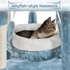 Topeakmart Cat Tree Ocean-Themed Cat Tower 61in, Multi-Level Cat Climbing Tree with Condo, Sisal Scratching Posts, Round Entrance, Perches, Hammock
